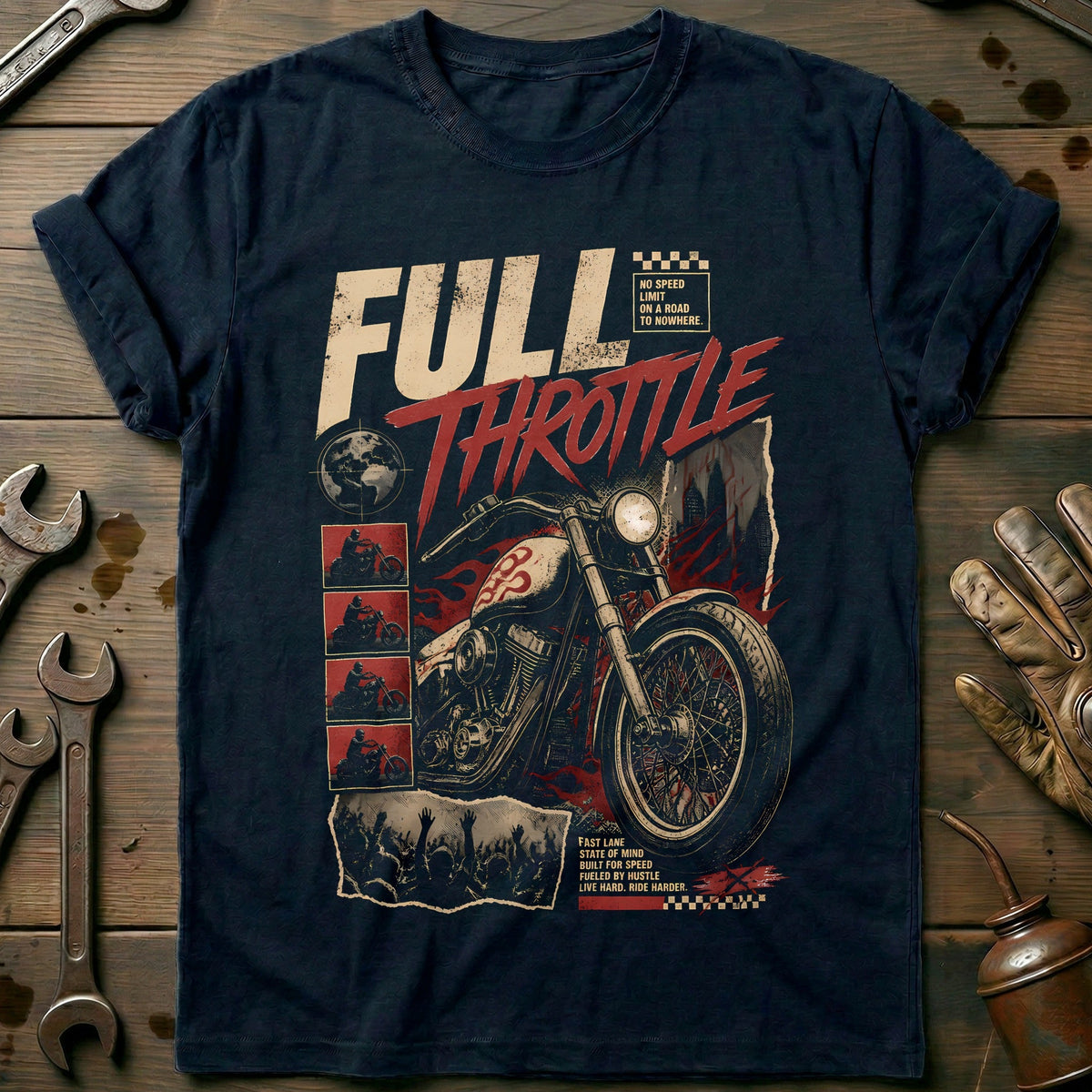 Full Throttle Motorcycle T-Shirt GC product image 1