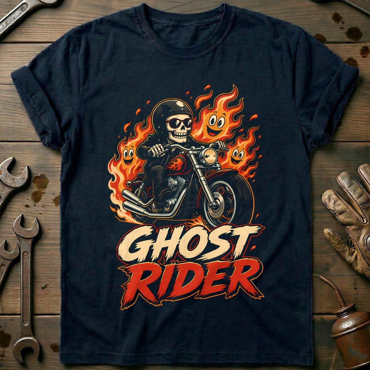 Ghost Rider Motorcycle T-Shirt US product image 2