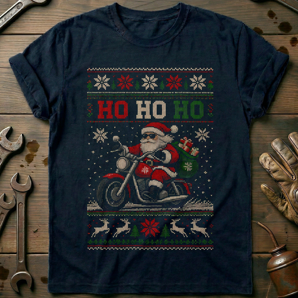 Ho Ho Ho Santa Biker Sweater Motorcycle T-Shirt EU product image 2