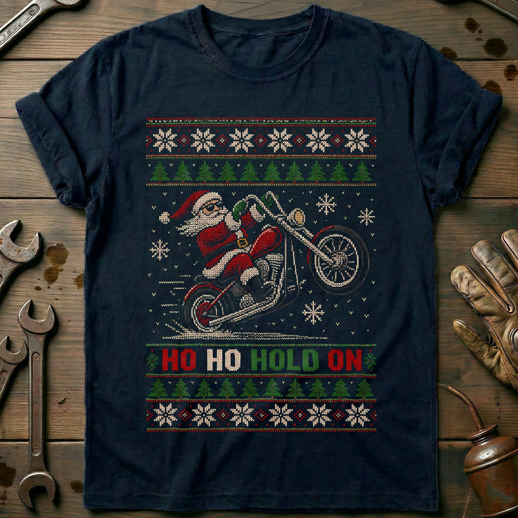 Ho Ho Hold on Sweater Motorcycle T-Shirt AU product image 2