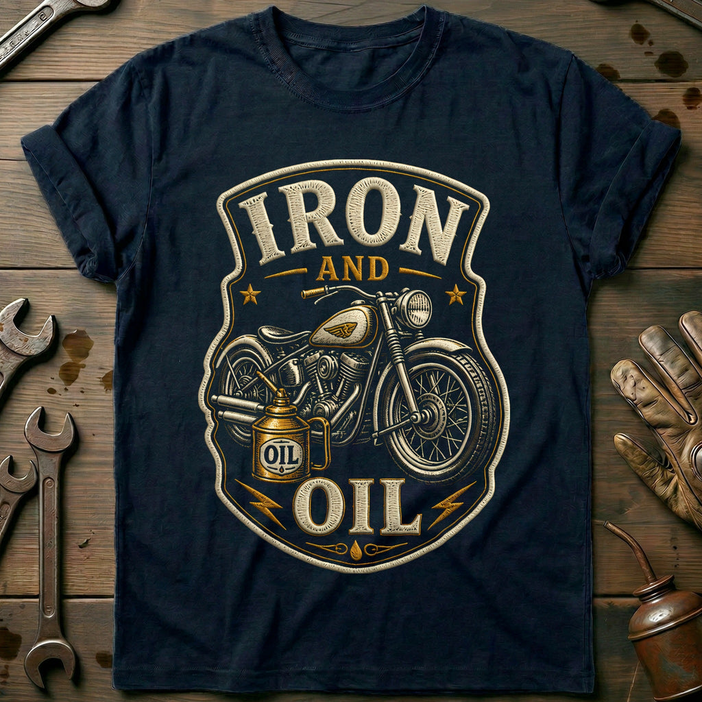 Iron and Oil Patch Motorcycle T-Shirt GC product image 2