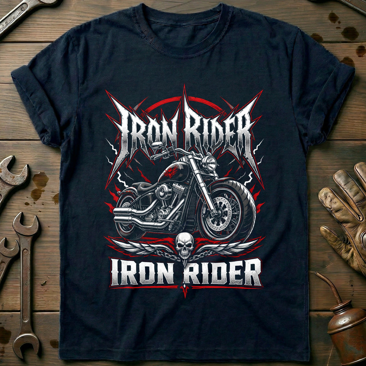 Iron Rider Motorcycle T-Shirt product image 1