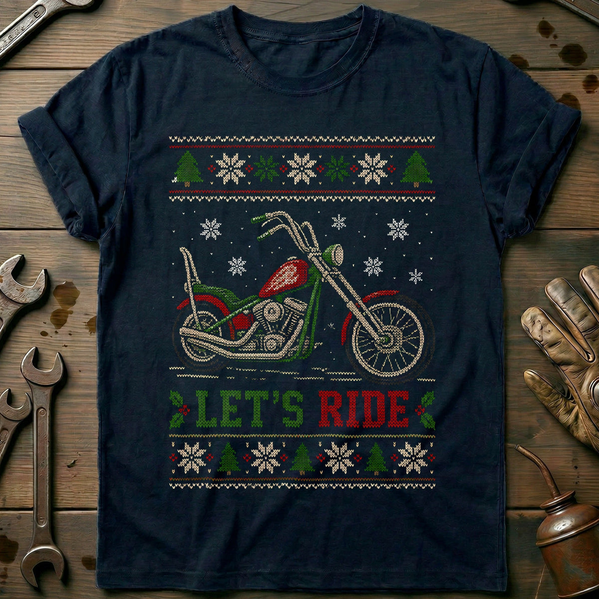 Let's Ride Chopper Sweater Motorcycle T-Shirt US product image 1