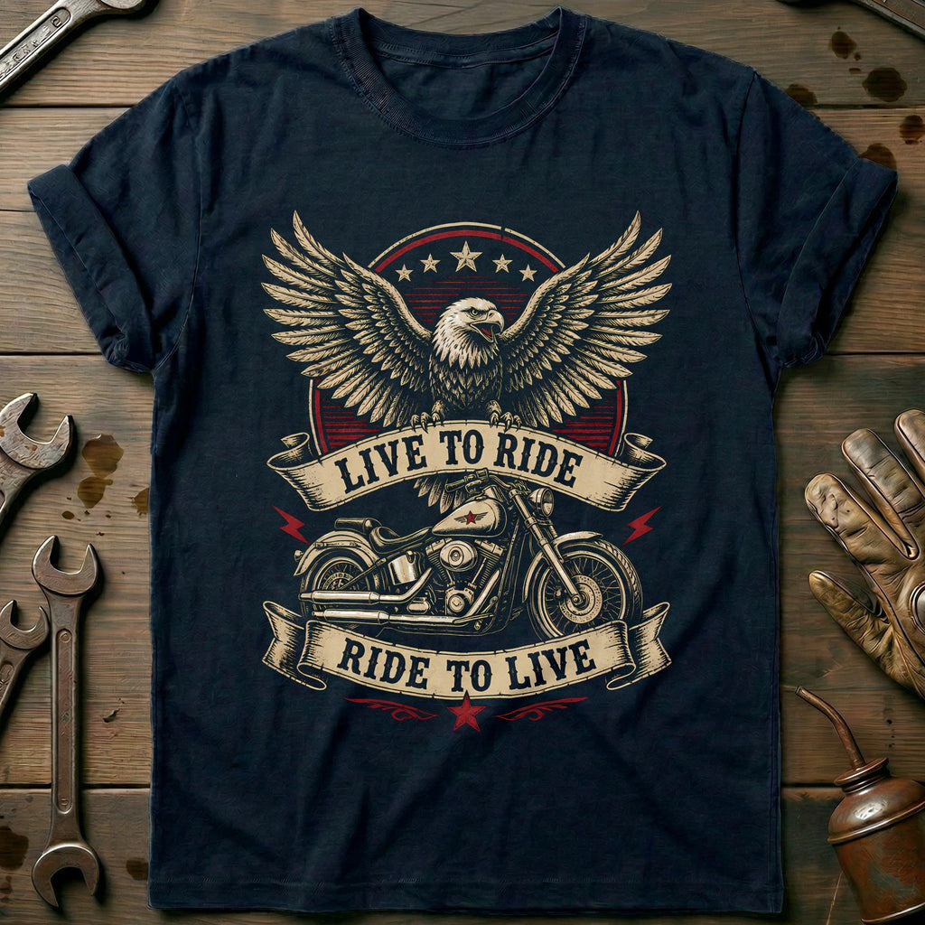 Live to Ride Motorcycle T-Shirt GC product image 1