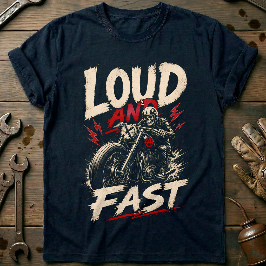 Loud and Fast Grunge Motorcycle T-Shirt GC product image 2
