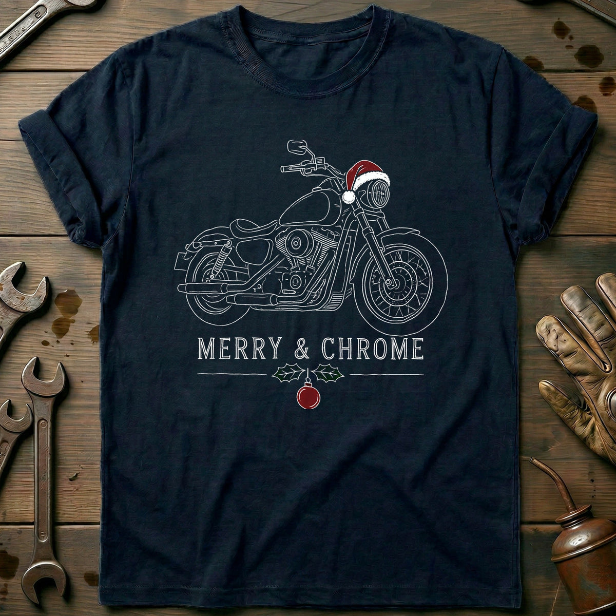 Merry and Chrome Motorcycle T-Shirt product image 2