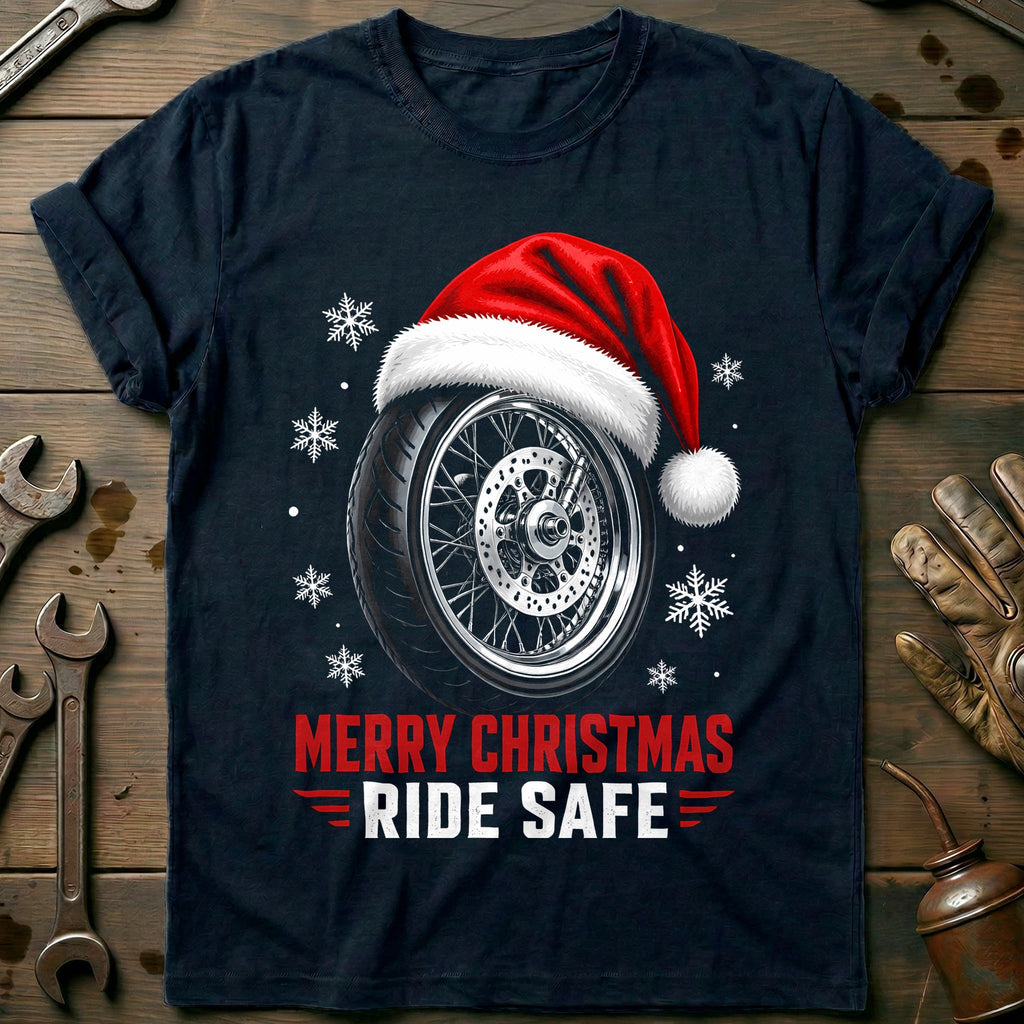 Merry Christmas Ride Safe Motorcycle T-Shirt AU product image 2