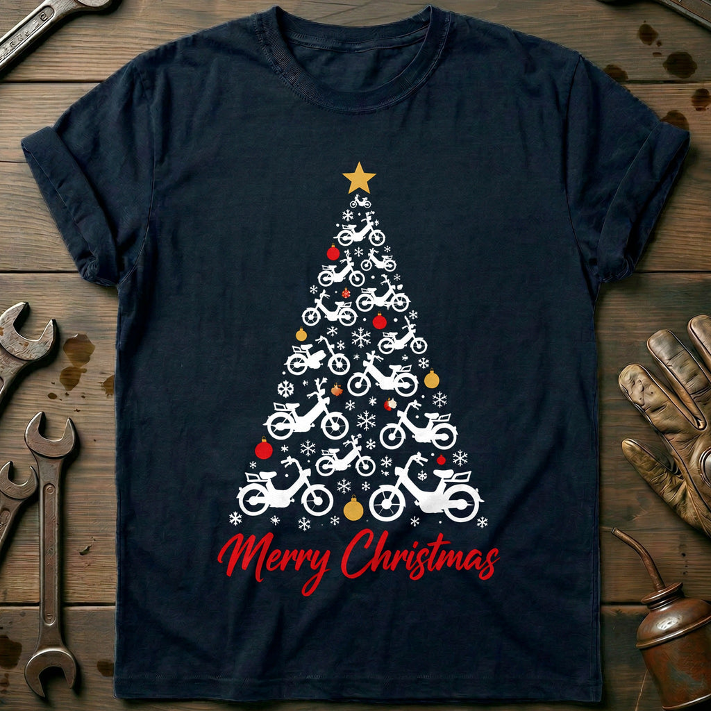 Moped Christmas Tree Motorcycle T-Shirt EU product image 1