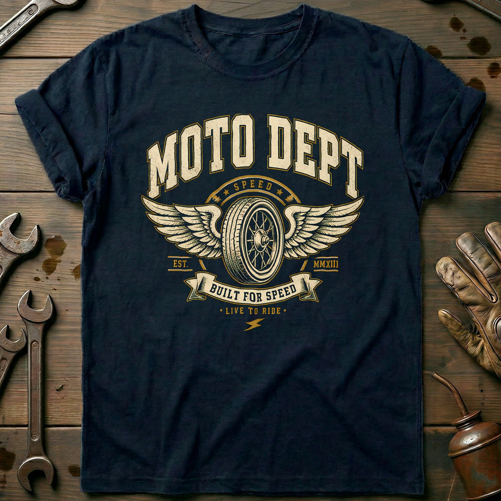 Moto Dept Varsity Motorcycle T-Shirt US product image 2