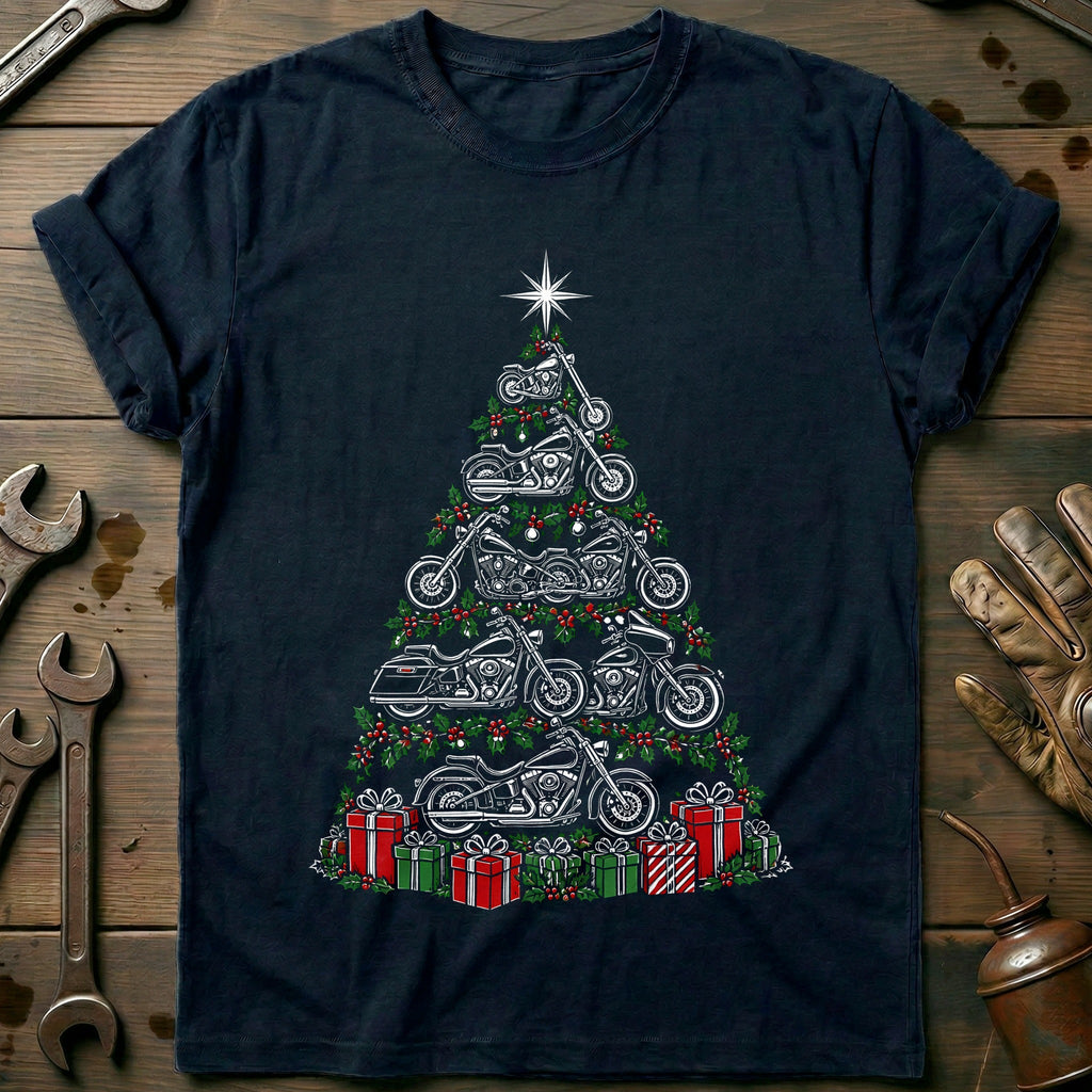 Motorcycle Christmas Tree Gifts T-Shirt GC product image 1