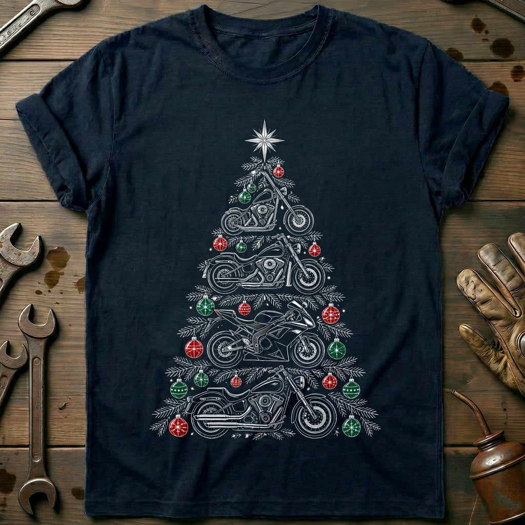 Motorcycle Types Christmas Tree T-Shirt AU product image 1