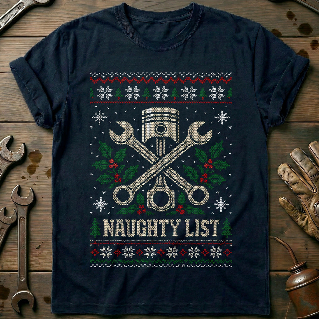 Naughty List Sweater Motorcycle T-Shirt GC product image 2
