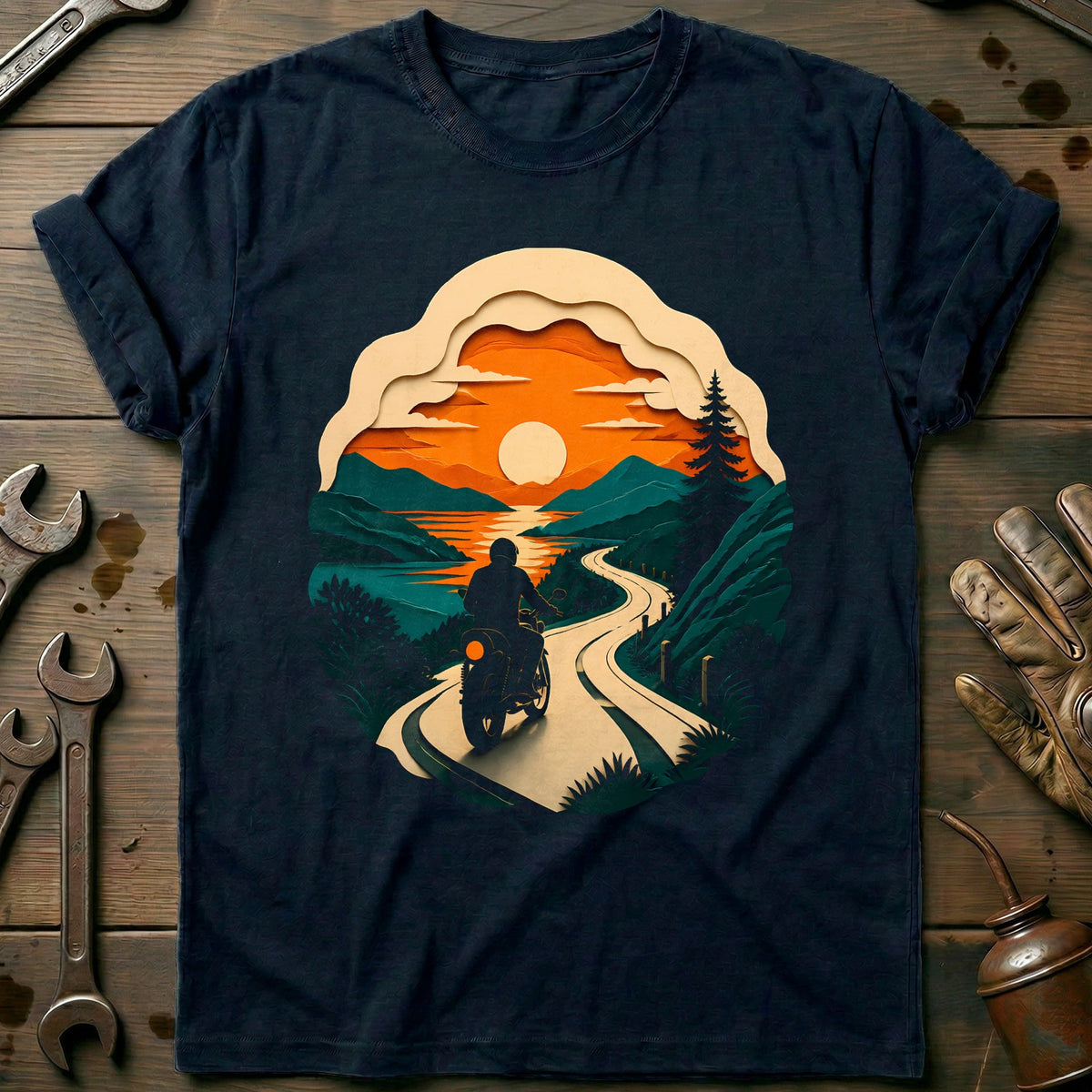Papercut Rider Motorcycle T-Shirt product image 2