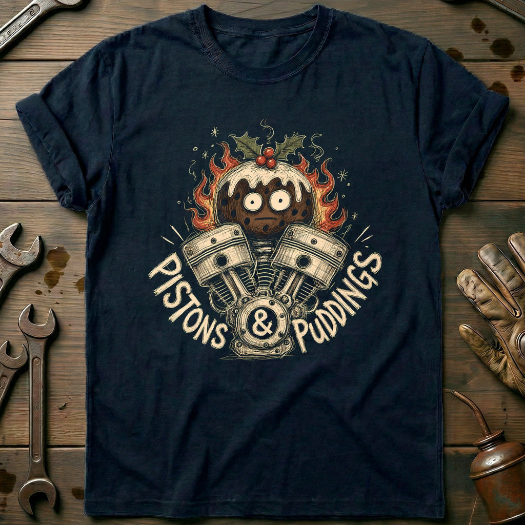Pistons and Puddings Motorcycle T-Shirt US product image 2