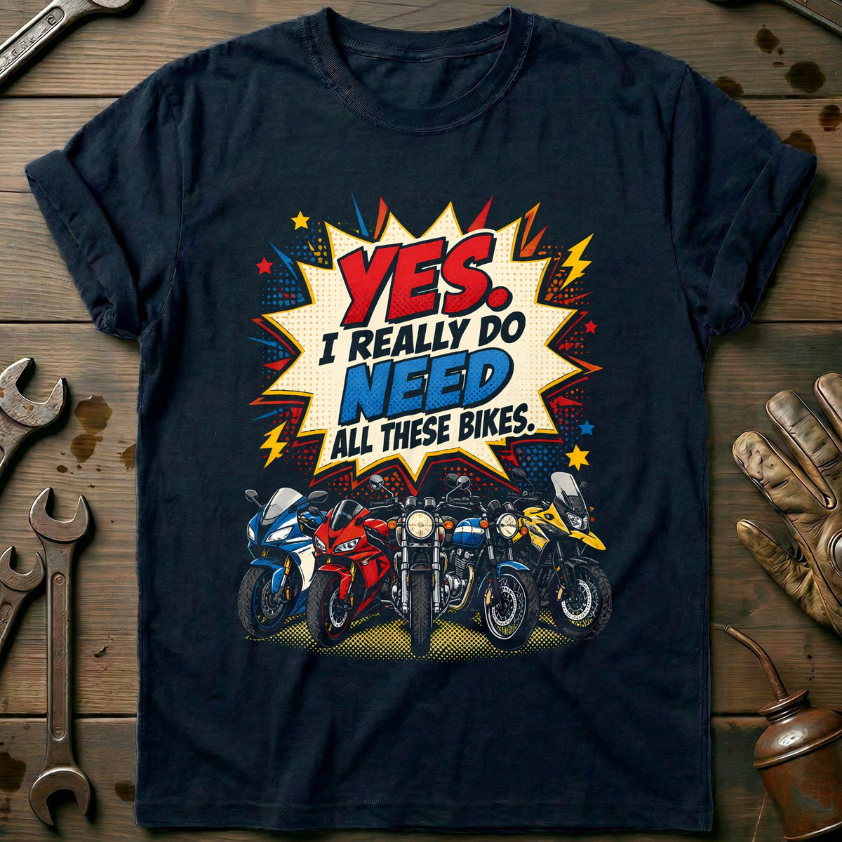 Popart Halftone Motorcycle T-Shirt product image 2