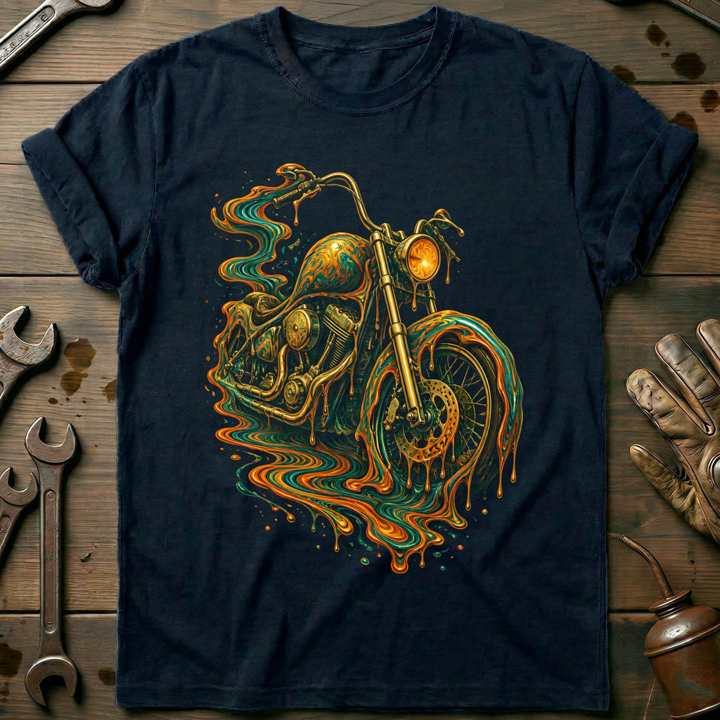Psychedelic Melt Moto Motorcycle T-Shirt product image 1