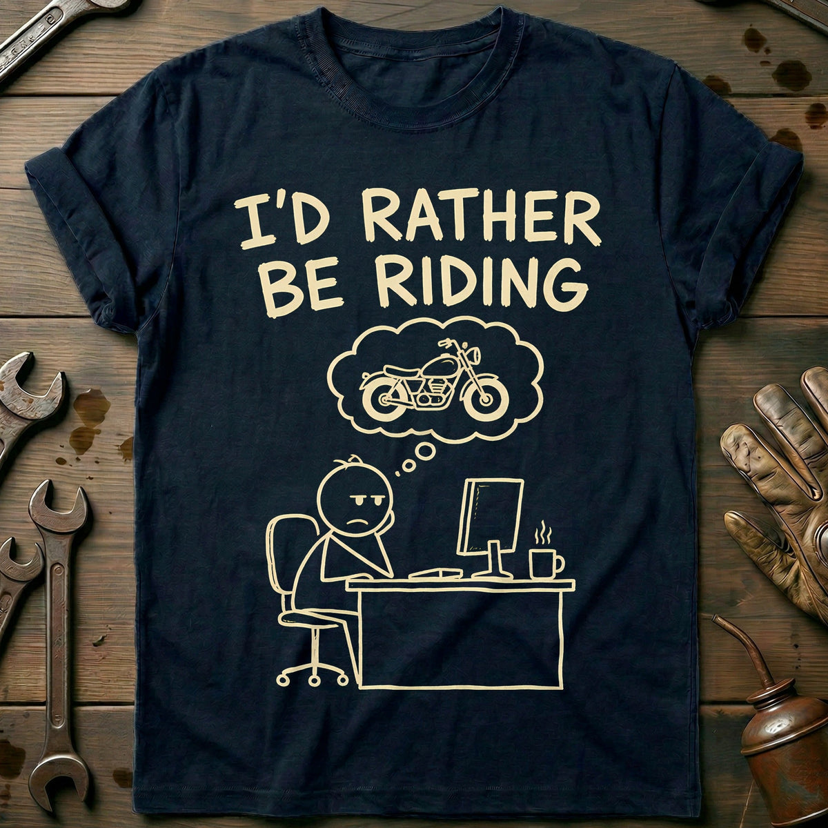 Rather Be Riding Motorcycle T-Shirt product image 1