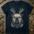 Reindeer Antlers Bulldog Bandana Motorcycle T-Shirt EU product image 1