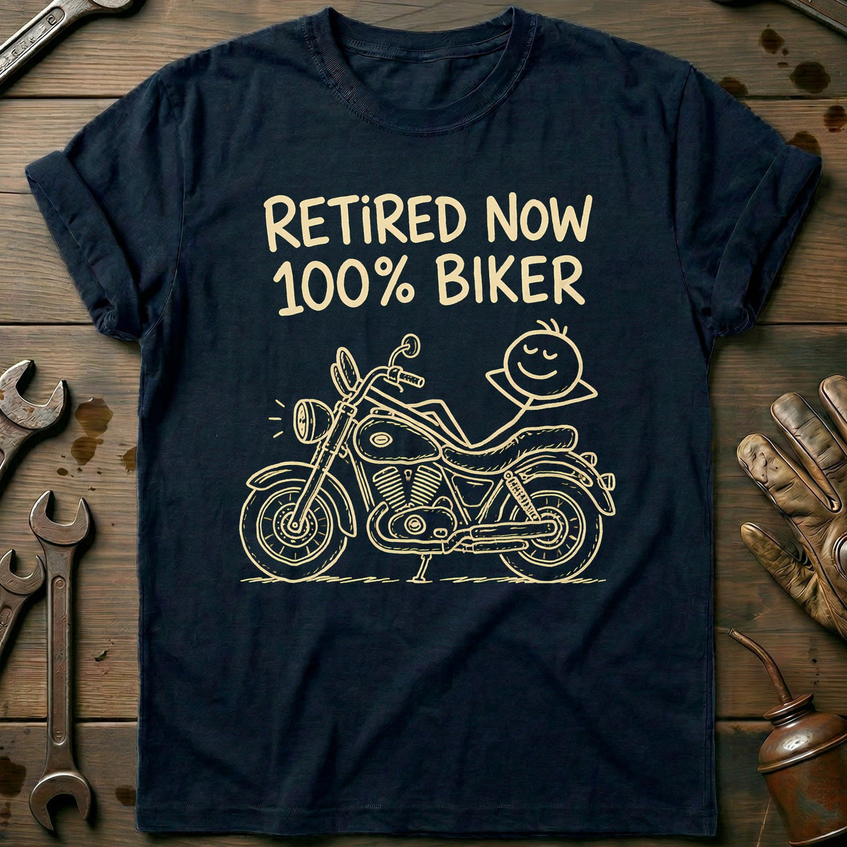 Retired Biker Motorcycle T-Shirt AU product image 2
