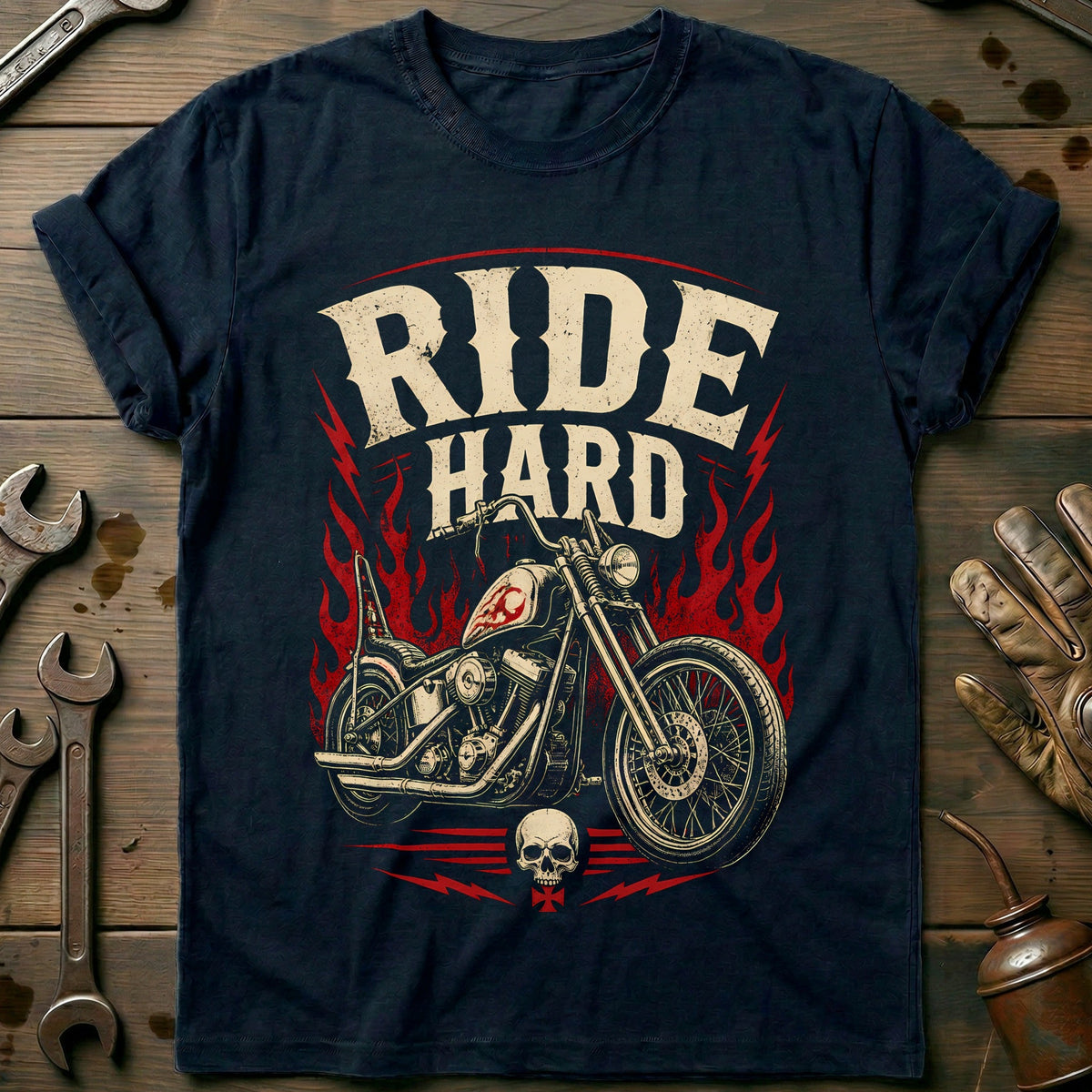 Ride Hard Motorcycle T-Shirt GC product image 1