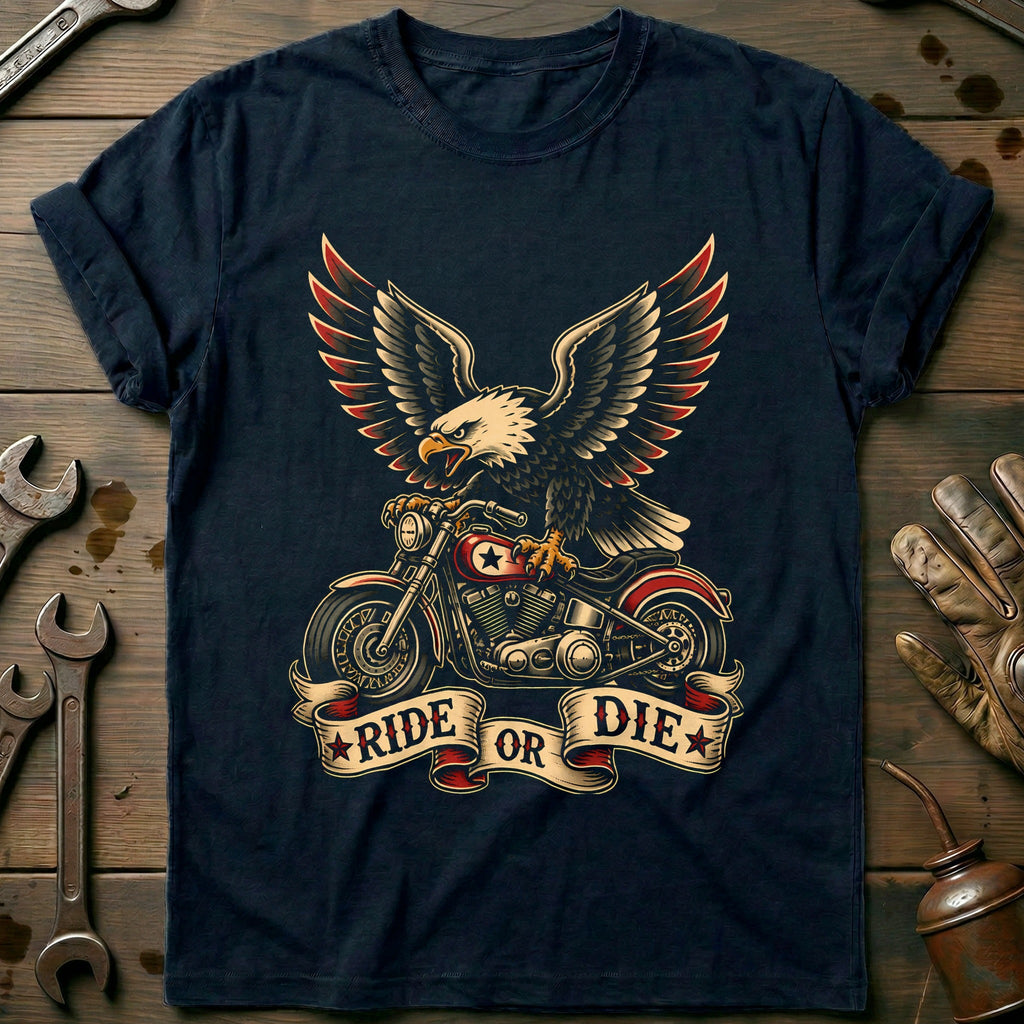 Ride or Die Tattoo Motorcycle T-Shirt GC product image 2