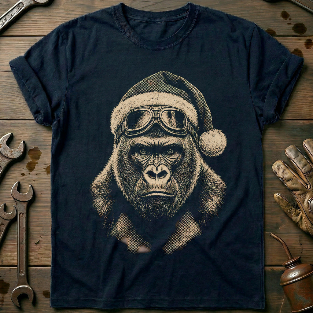 Santa Gorilla Goggles Motorcycle T-Shirt EU product image 2