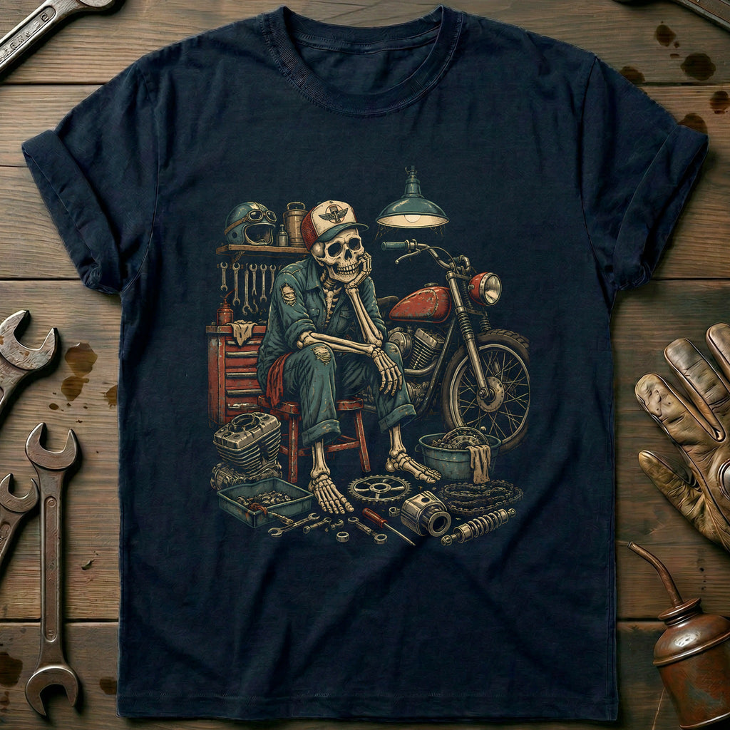 Skeleton Mechanic Motorcycle T-Shirt US product image 2