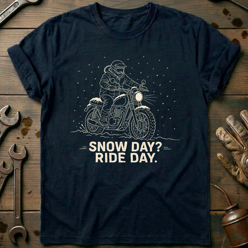 Snow Day Ride Motorcycle T-Shirt US product image 1