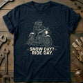 Snow Day Ride Motorcycle T-Shirt US product image 1