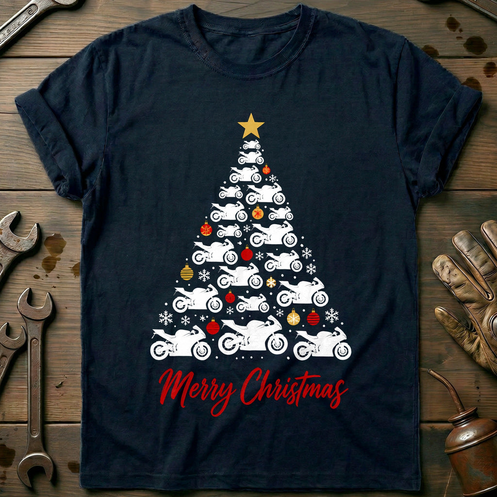 Sportbike Christmas Tree Motorcycle T-Shirt US product image 2