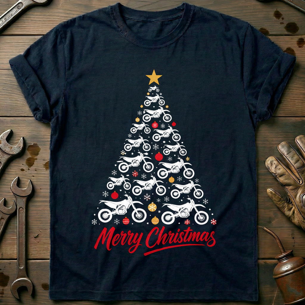 Supermoto Christmas Tree Motorcycle T-Shirt GC product image 2