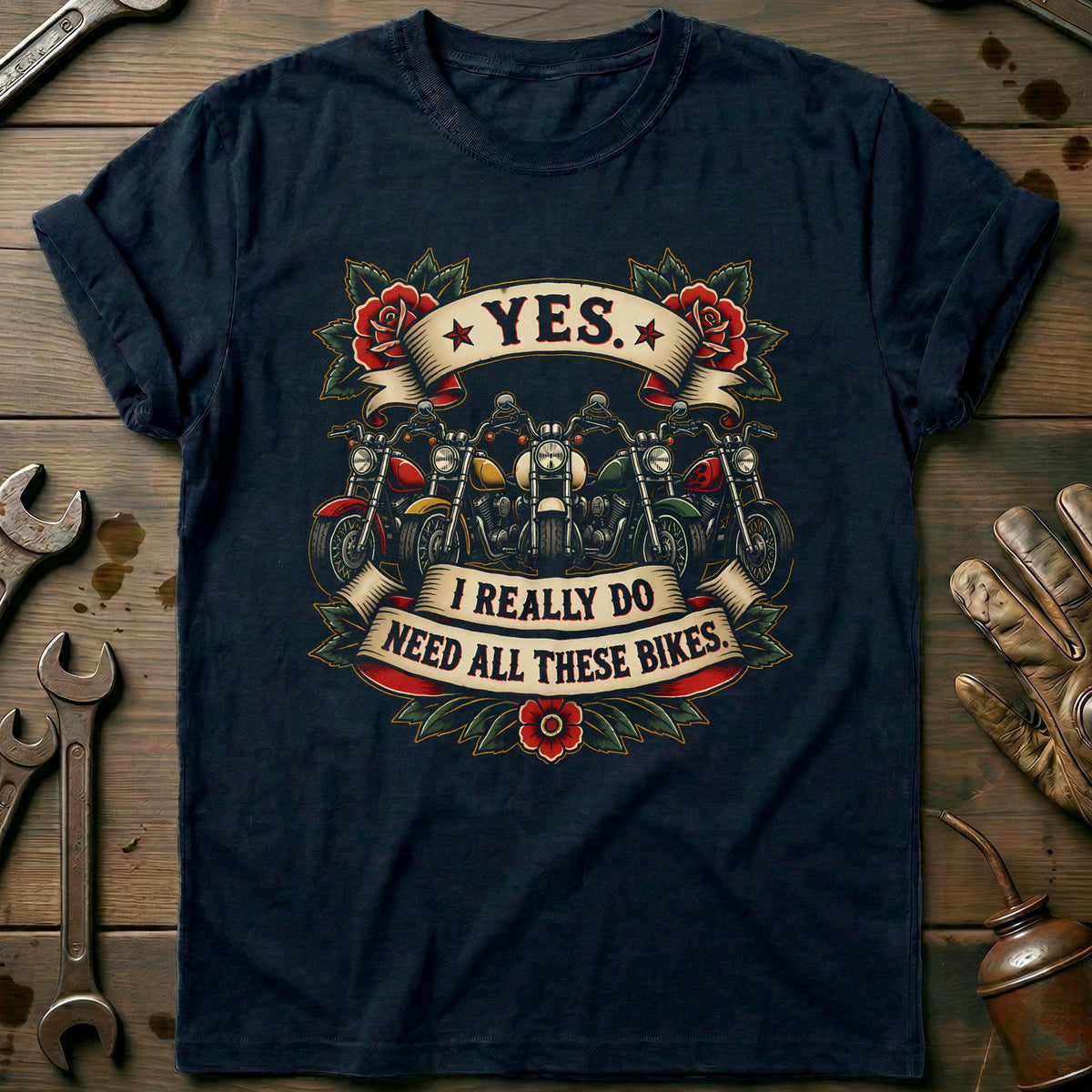 Tattoo Flash Motorcycle T-Shirt product image 1