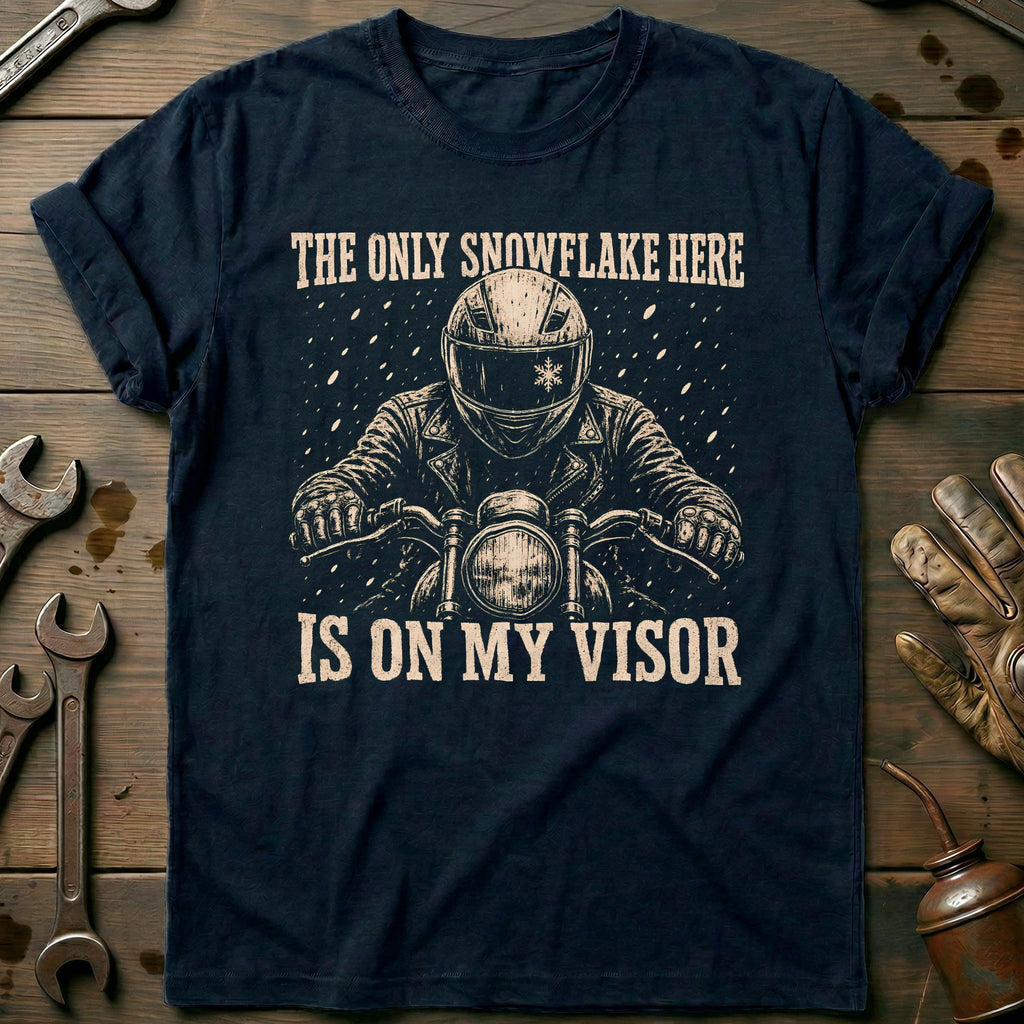 The Only Snowflake Here is on my Visor Motorcycle T-Shirt EU product image 2