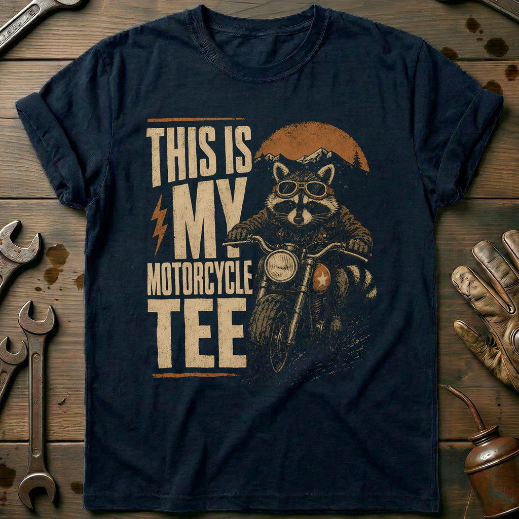 This is my Biker Raccoon Motorcycle T-Shirt AU product image 2