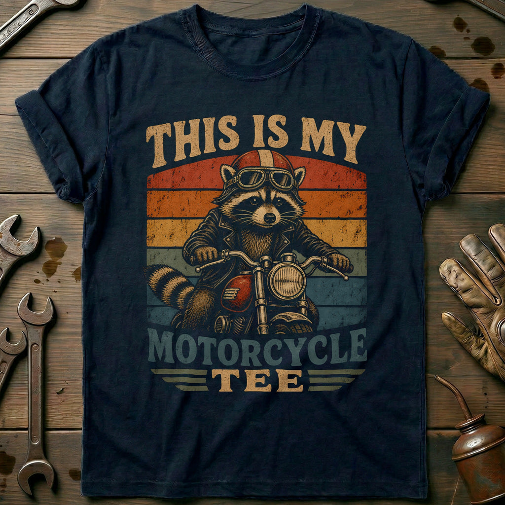 This is my Biker Raccoon Vintage Motorcycle T-Shirt US product image 1