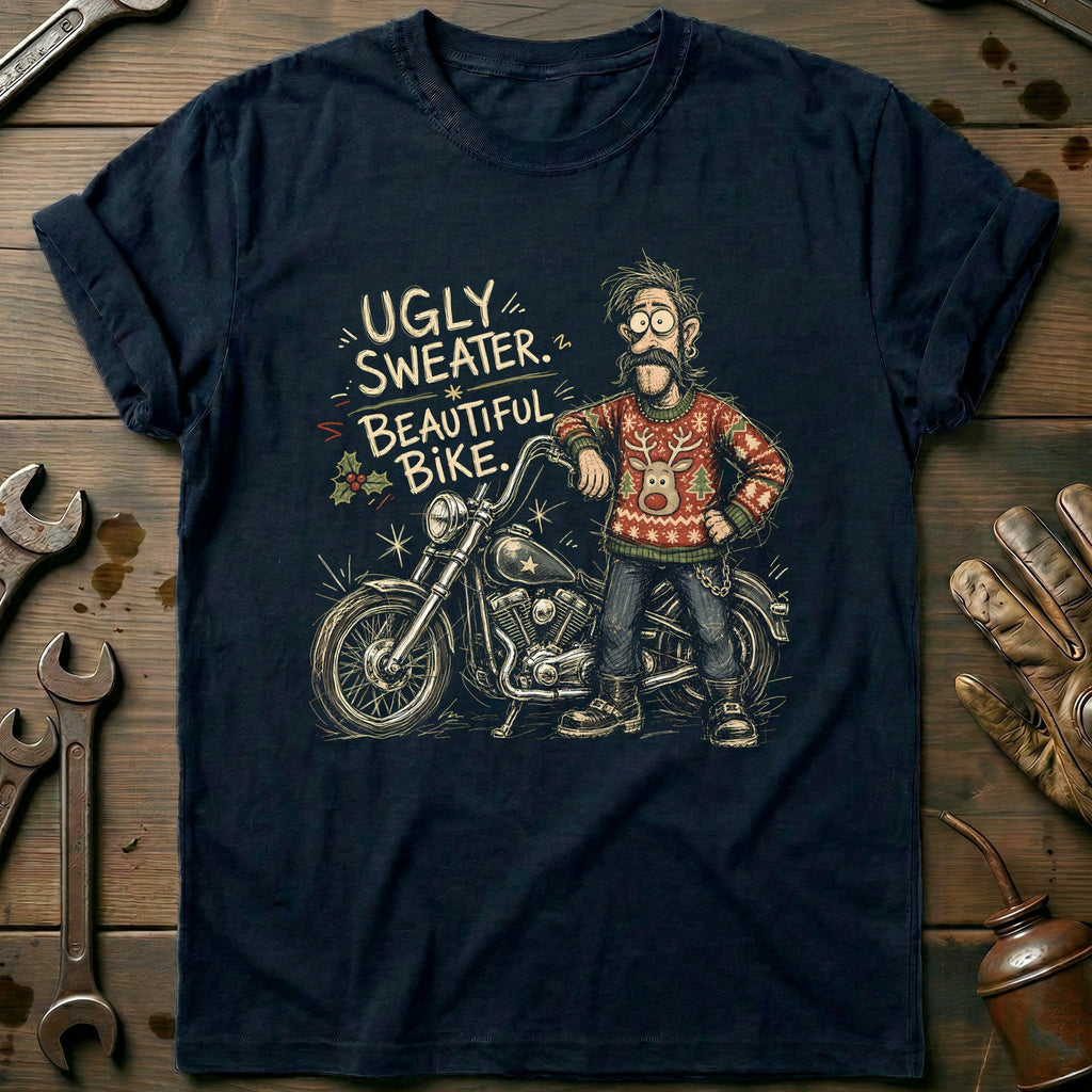 Ugly Sweater Beautiful Bike Motorcycle T-Shirt AU product image 1