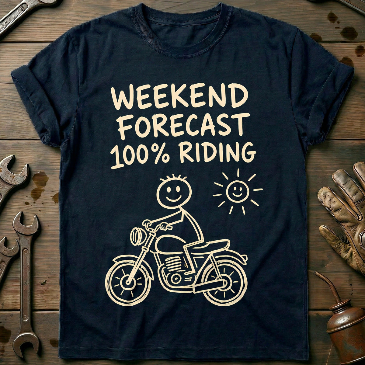 Weekend Forecast Motorcycle T-Shirt GC product image 2
