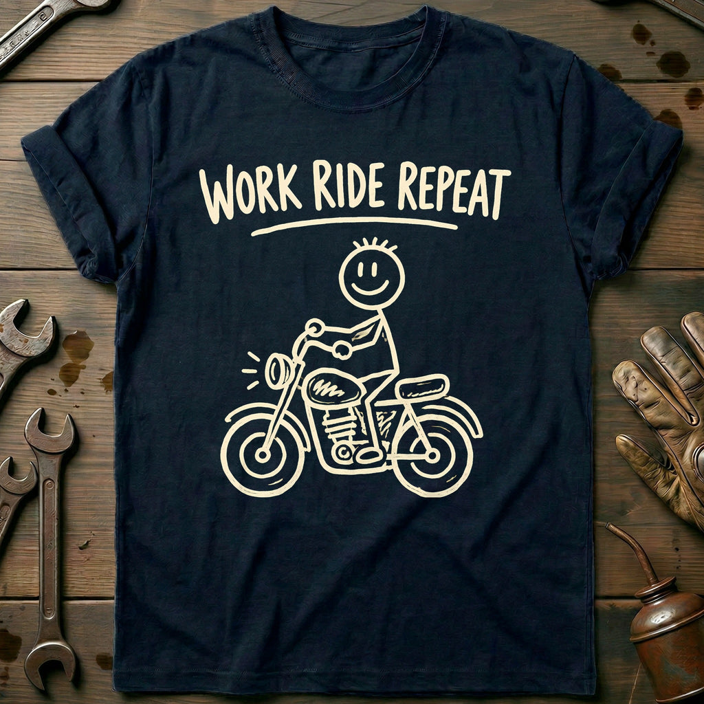 Work Ride Repeat Motorcycle T-Shirt EU product image 2