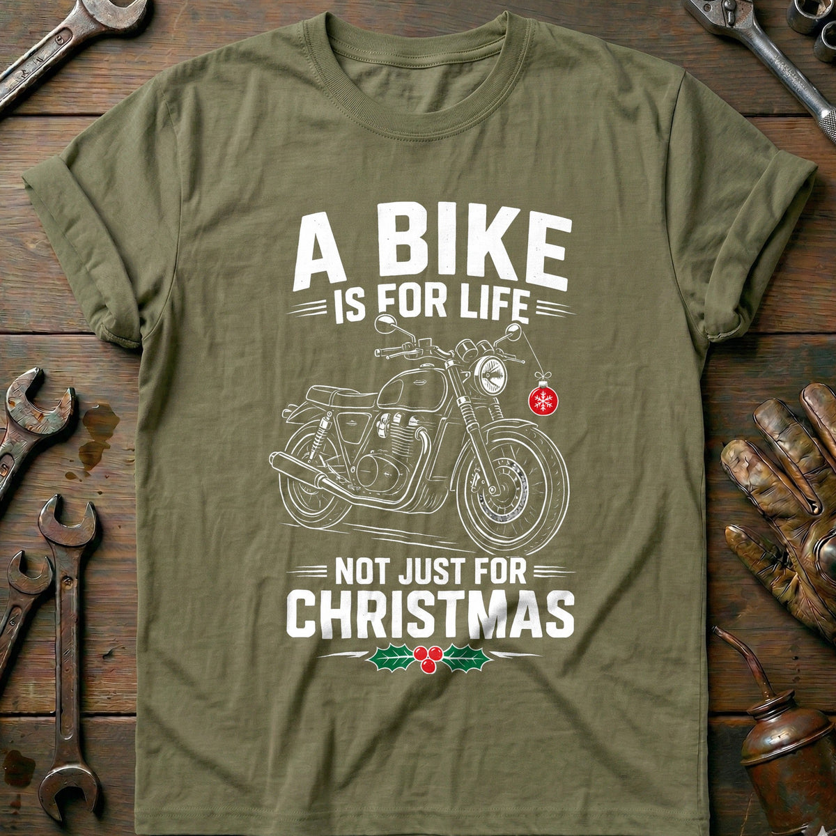 A Bike is for Life Not Just Christmas Motorcycle T-Shirt US product image 4