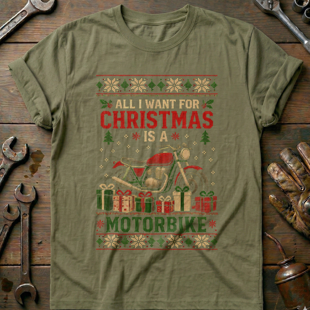 All I Want for Christmas is a Motorbike Motorcycle T-Shirt product image 4