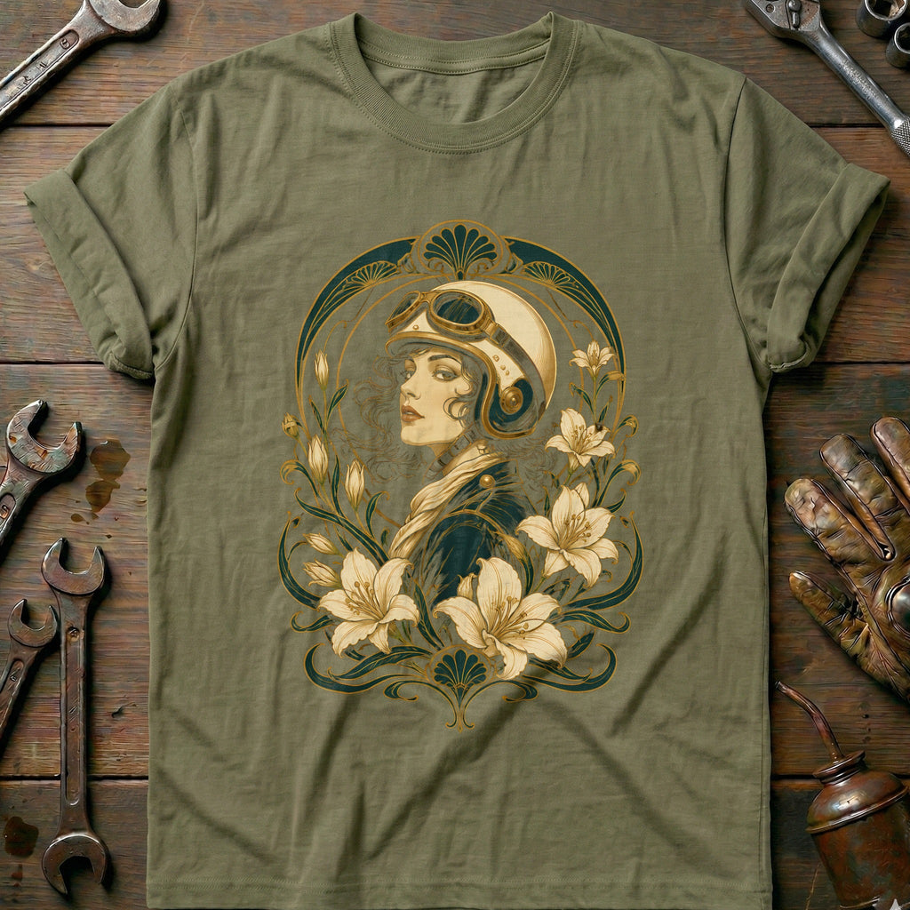 Art Nouveau Rider Motorcycle T-Shirt US product image 4