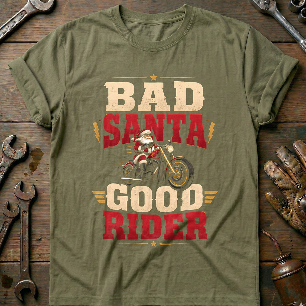Bad Santa Good Rider Motorcycle T-Shirt AU product image 4