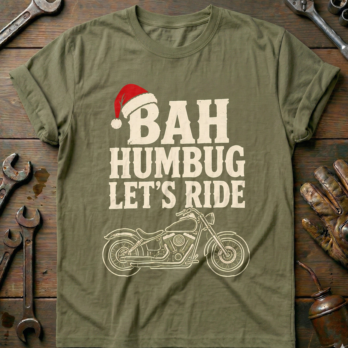Bah Humbug Let's Ride Motorcycle T-Shirt GC product image 4