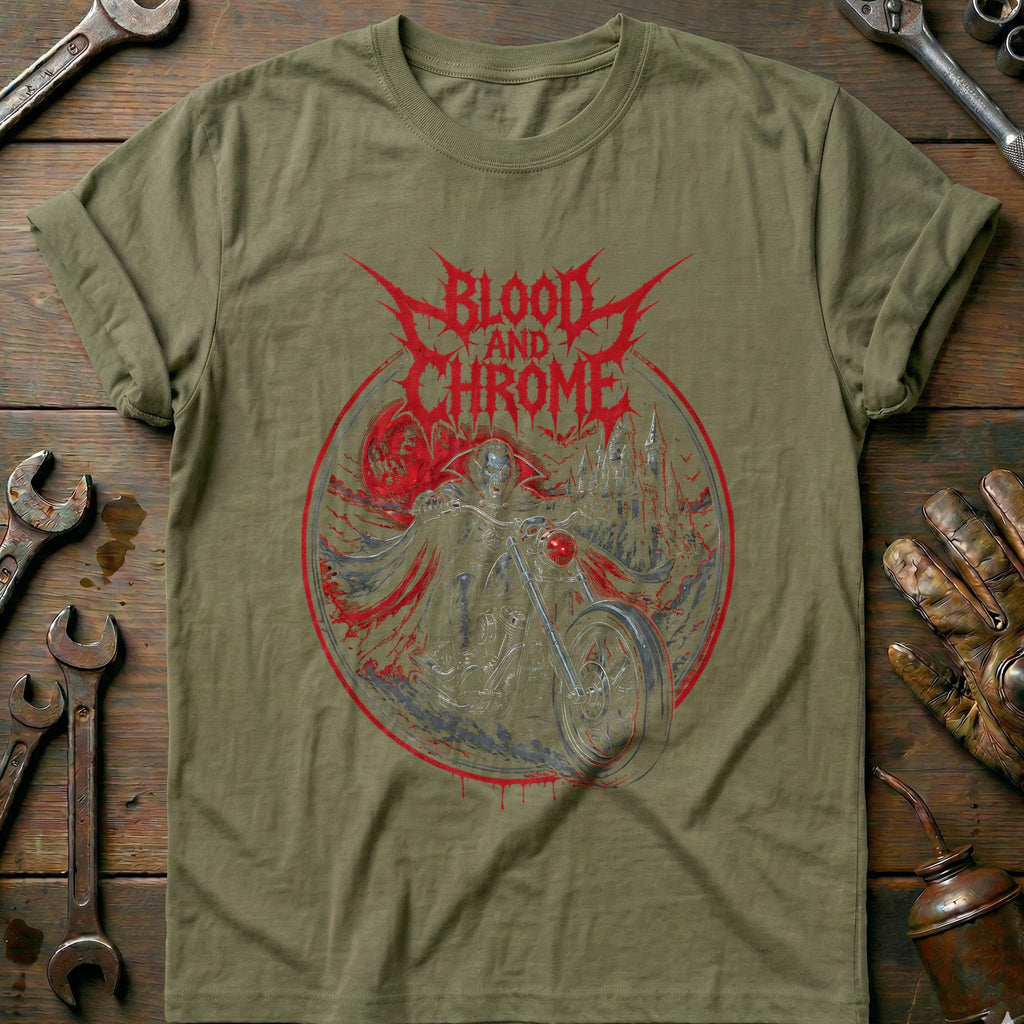 Blood and Chrome Motorcycle T-Shirt EU product image 4