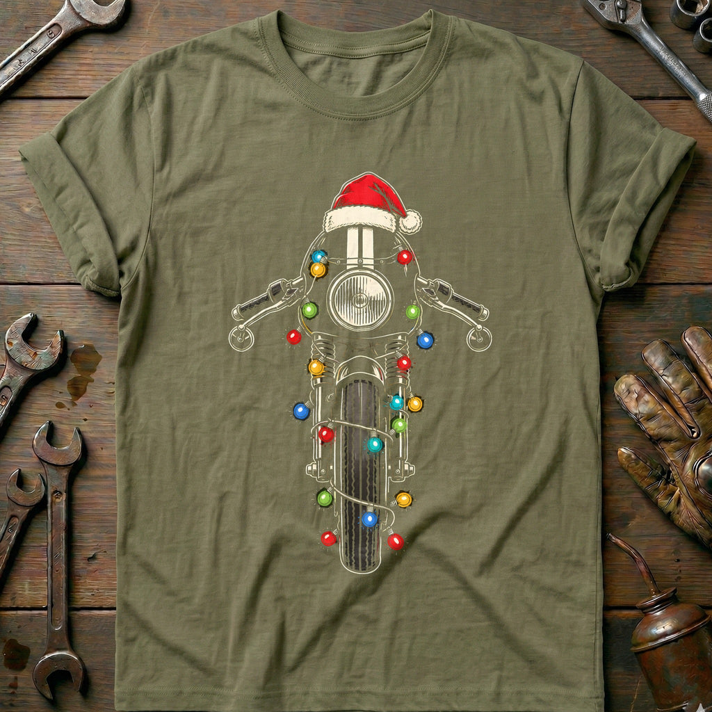 Cafe Racer Christmas Lights Motorcycle T-Shirt product image 4