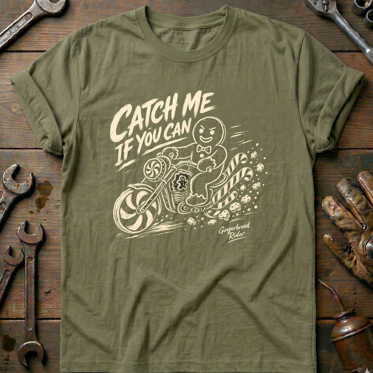 Catch Me If You Can Gingerbread Rider Motorcycle T-Shirt EU product image 4