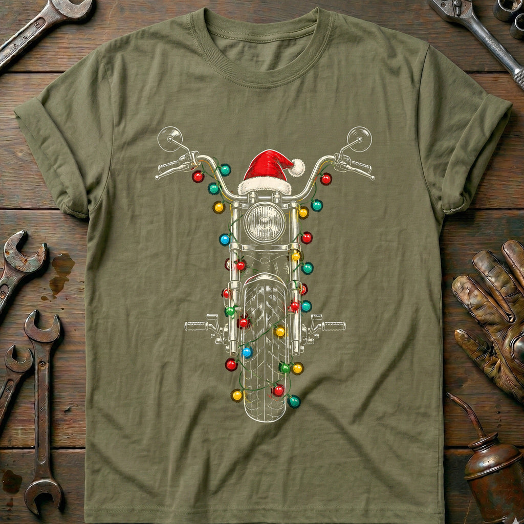 Chopper Christmas Lights Motorcycle T-Shirt product image 4