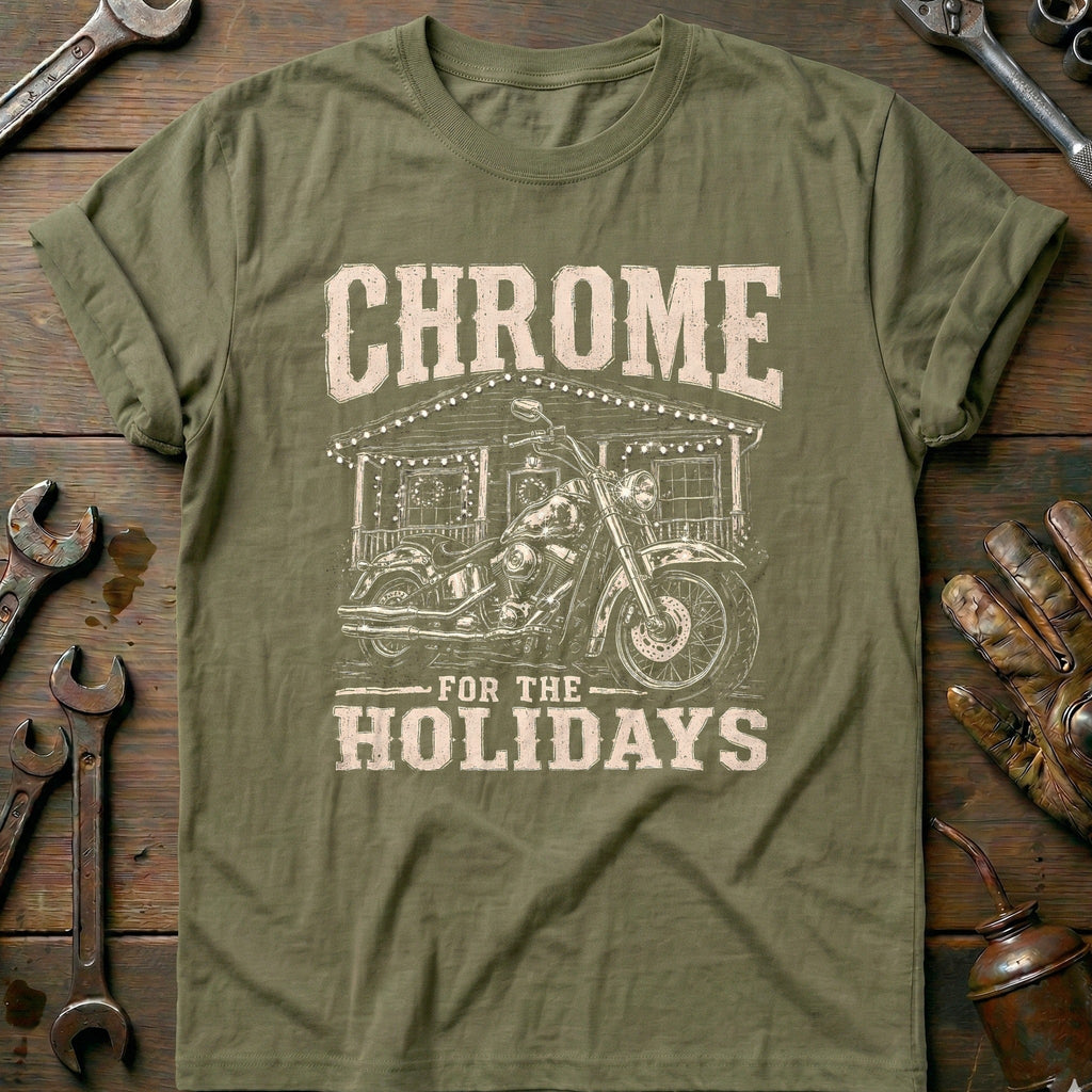 Chrome for the Holidays Motorcycle T-Shirt EU product image 4