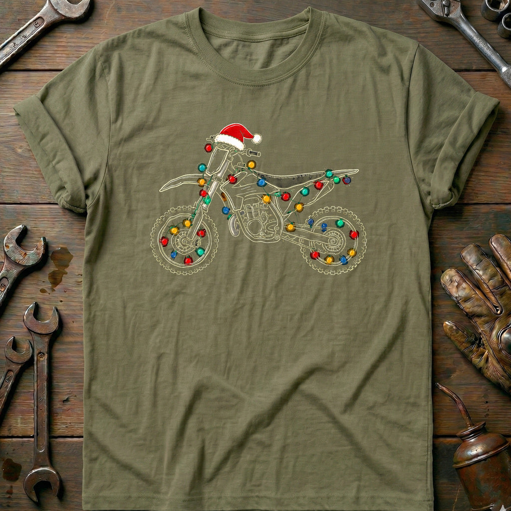 Dirtbike Christmas Lights Motorcycle T-Shirt product image 4