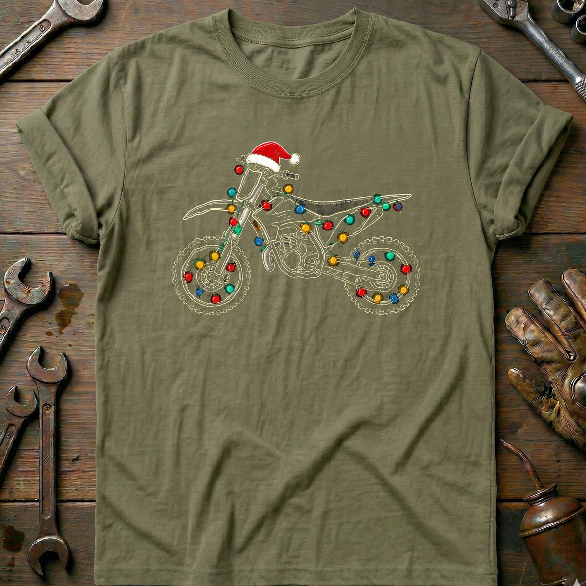 Dirtbike Christmas Lights Motorcycle T-Shirt product image 4